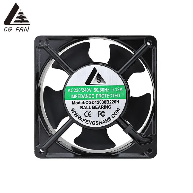

4 Inches 100v 110v 220v 230v Axial Flow Fans 120x120x38 12038 120mm AC 12cm Aluminum Frame Fan