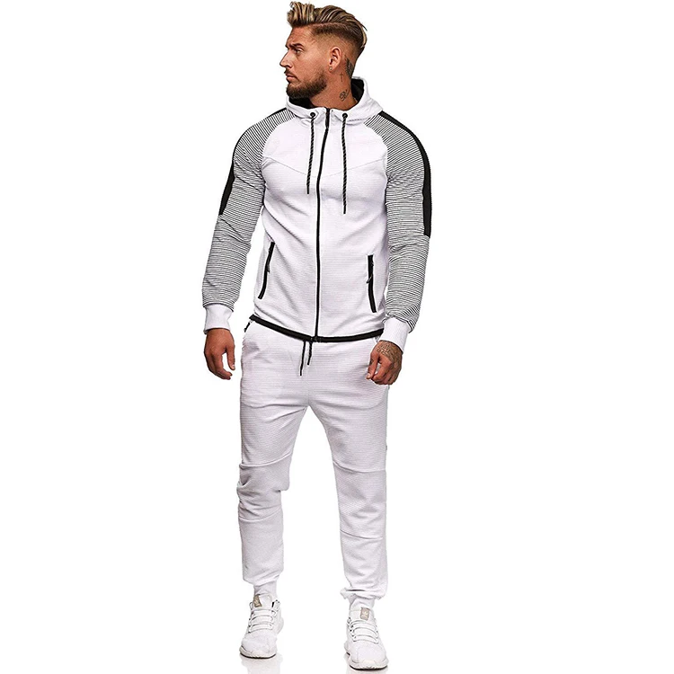 

Men's Casual Plus Size Tracksuit Full Zip Running Jogging Athletic Sports Jacket and Pants Set, Custom color