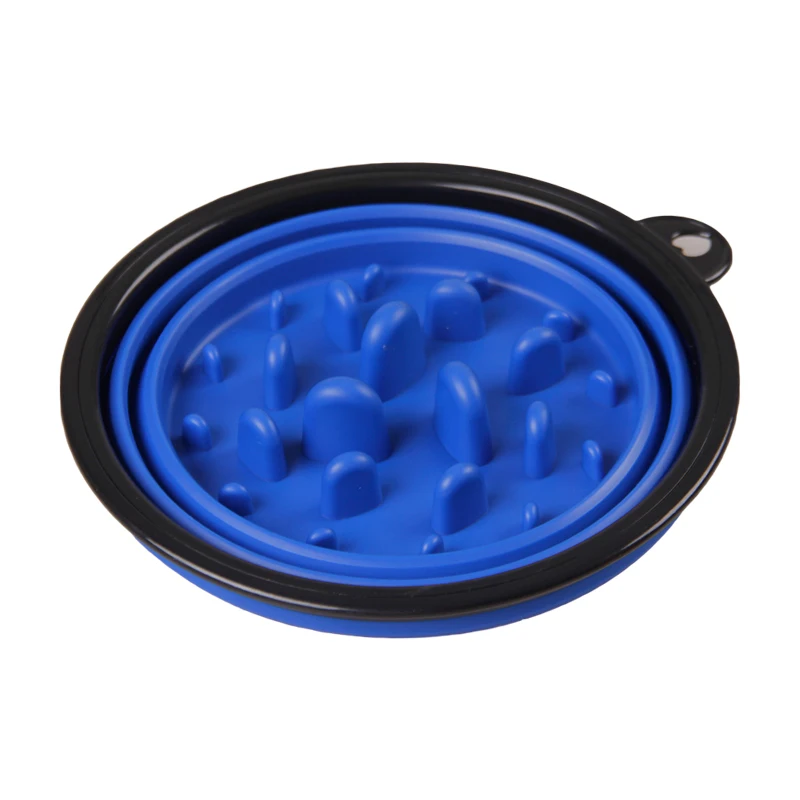 

High Quality Pet Travel Bowl Dog Food and Water Slow Feeder Silicone Outdoor Cats Durable Anti Choking Bowl