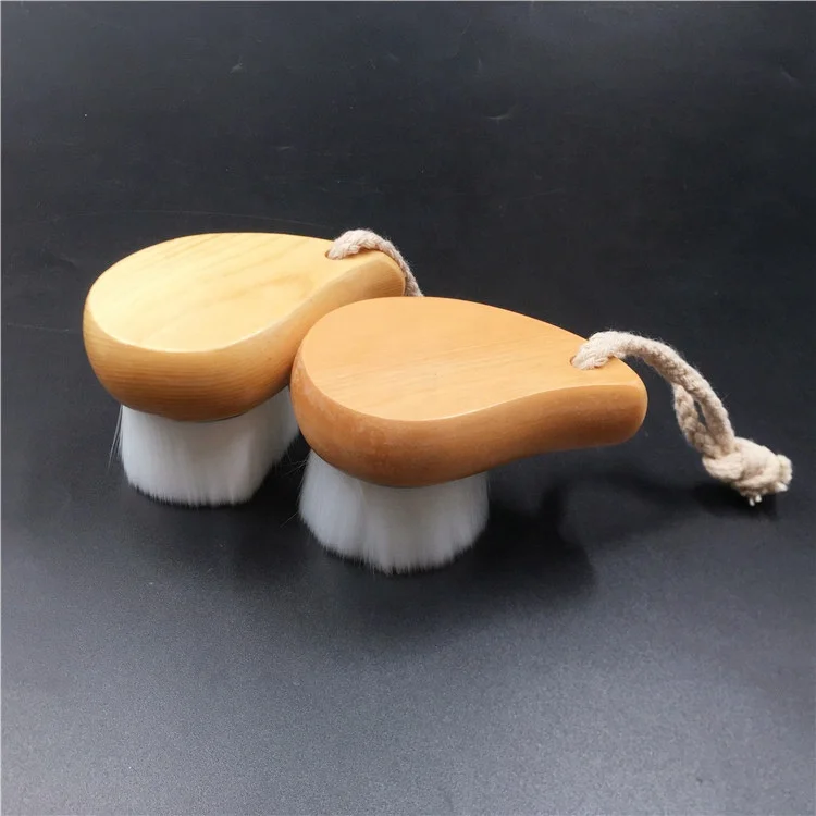

Vegan Face Cleaning Brush Wood Handle Flat Head White Hair High Quality Soft Makeup Brush Logo Custom Private Label OEM ODM