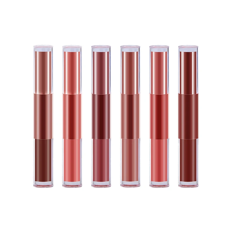 

Double-Sided Matte liquid Long-Lasting Wear Non-Stick Cup Not Fade Waterproof Lip Gloss Matte Velvet Lipstick