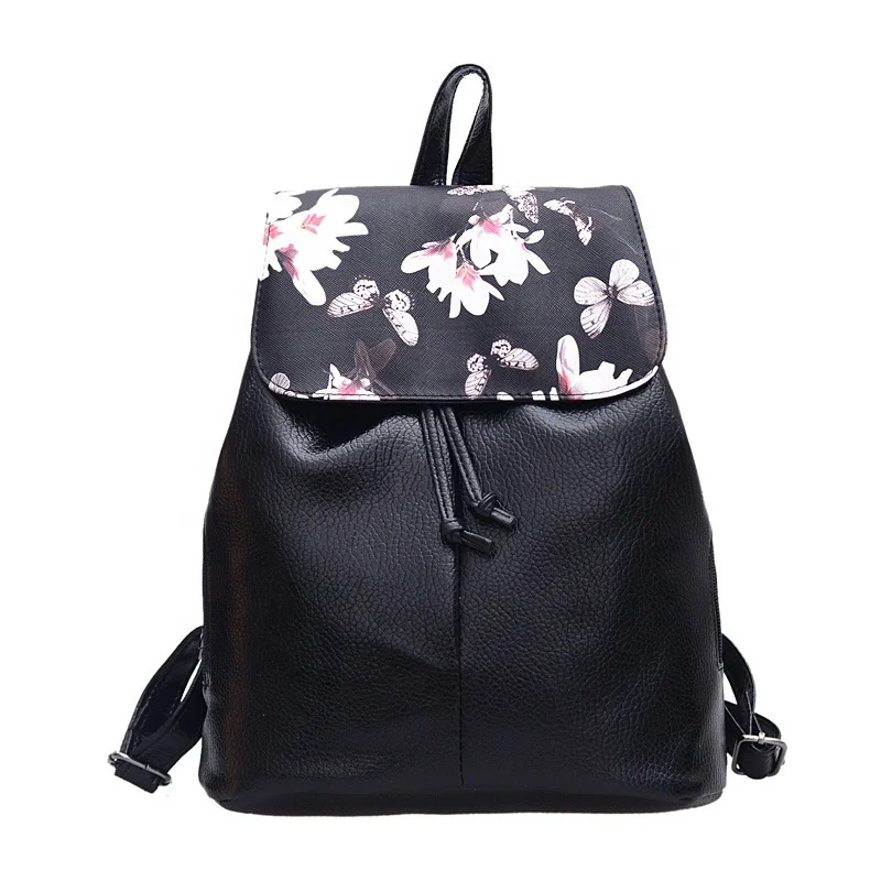

2020 Korean style wear-resistant pu large capacity printed ladies backpack H