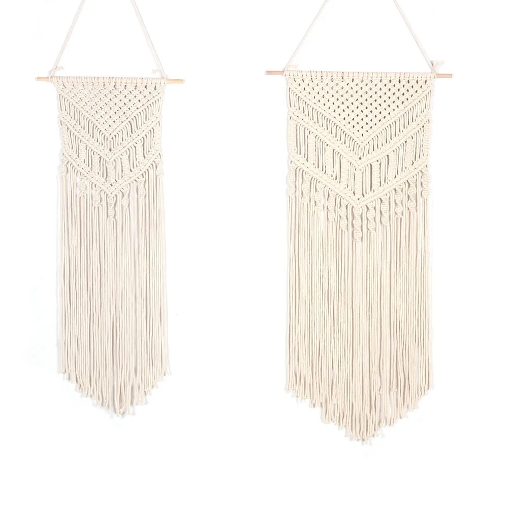 

Handmade Woven Cotton Macrame Wedding Home Decoration Boho Tassel Wall Hanging