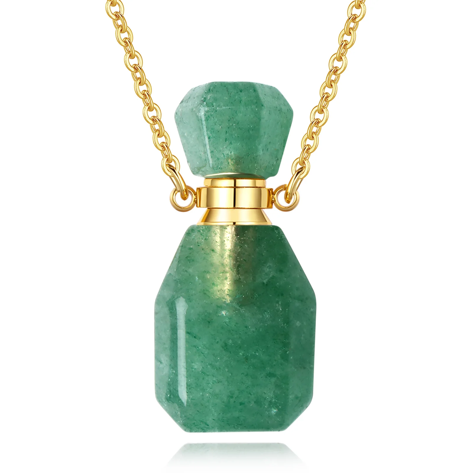 

Natural Agate Stone Pendant Multicolor Stone Green Crystal Perfume Bottle Healing Diffuser Jewelry Women Pendant Necklace