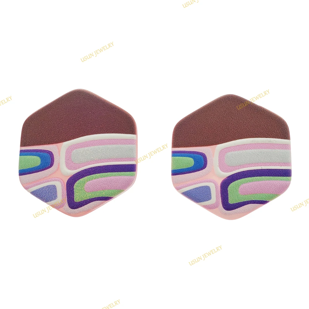 
Korean handmade fashion colorful chic dangle polymer geometric clay flower drop earrings stud jewelry for women girl wholesale 