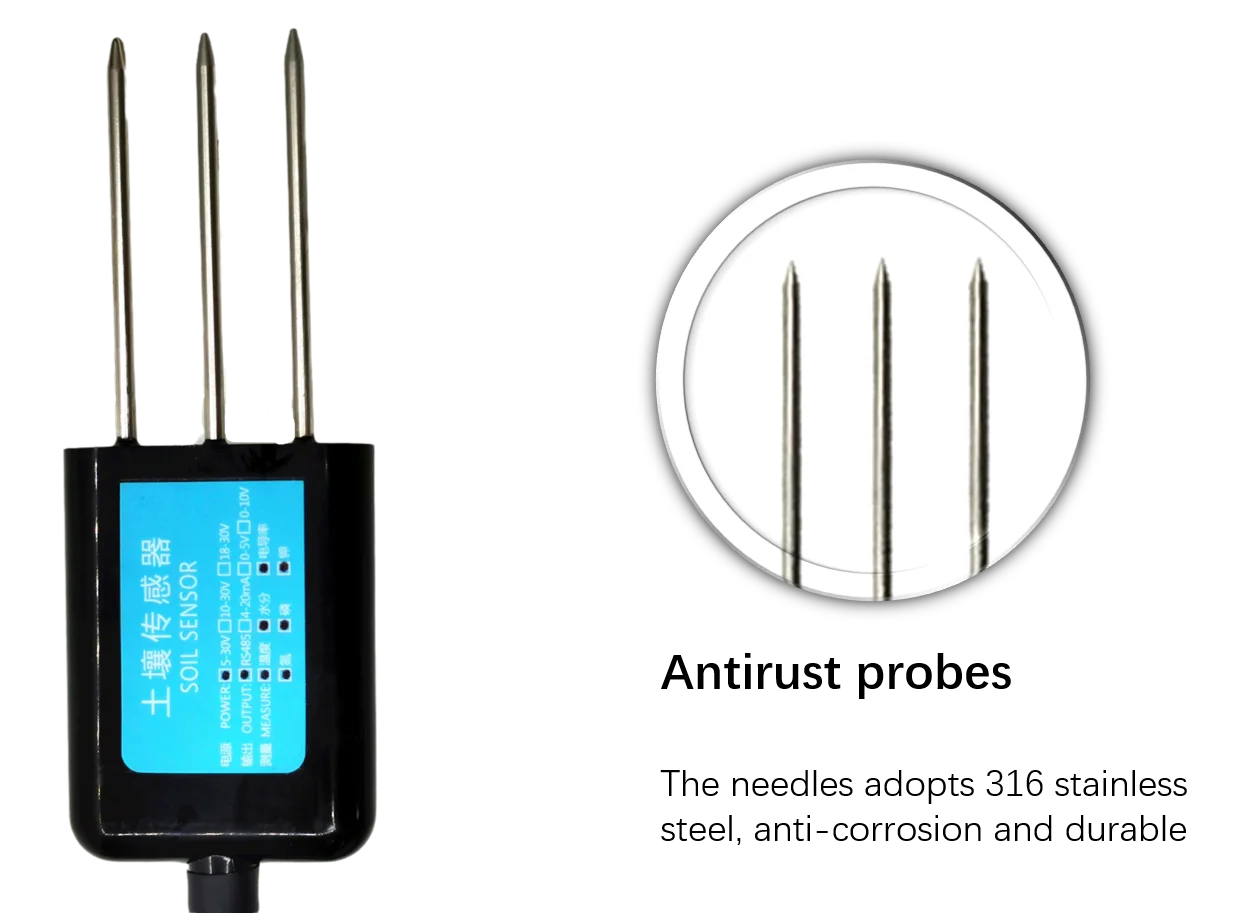 Rs485 Modbus Lora Lorawan 915mhz 868mhz 7 In 1 Soil Moisture ...