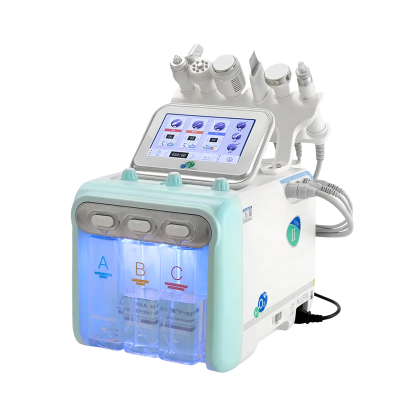 

Portable 6 in 1 Hydrodermabrasion Facial Machine H2 O2 Aqua Hydro Dermabrasion Clean Solution, Whtie