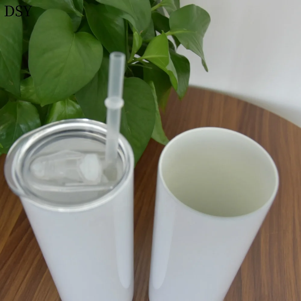 

New life style sublimation blank enamel and stainless steel straight tumbler, Sublimation white