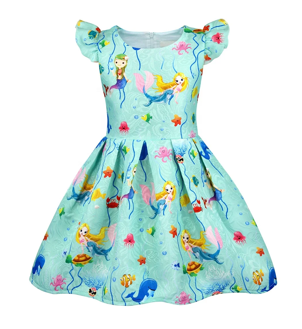 

Newest Sweet baby Girls Casual dress short sleeves Children summer clothes cute Baby Girl Cartoon dress