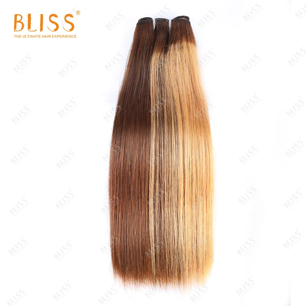 

Bliss Piano Super Double Drawn Hair,Virgin Honey Chestnut Brown Color Human Hair Bundles,Piano Color Human Hair Weft Bundles