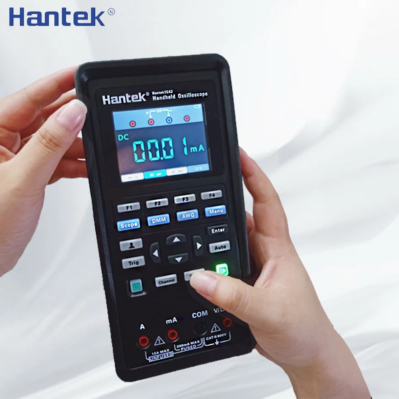 

Hantek 2C42 Oscilloscope Digital Multimeter Tester Oscilloscope Waveform Generator 3 in 1 Portable USB 2 Channel 40mhz 70mh