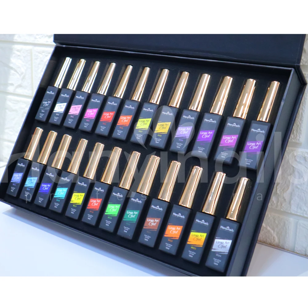 

private label polish high quality led lamp quick dry high thick pigment 24 colors set liner gel nail art, 24colors/set