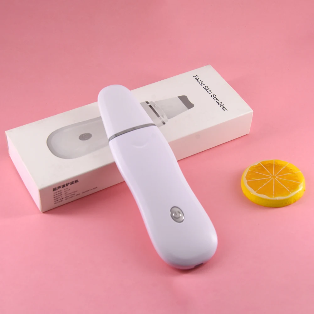 

Skin care scraper remove nose device ultrasonic peeling scrubber, White