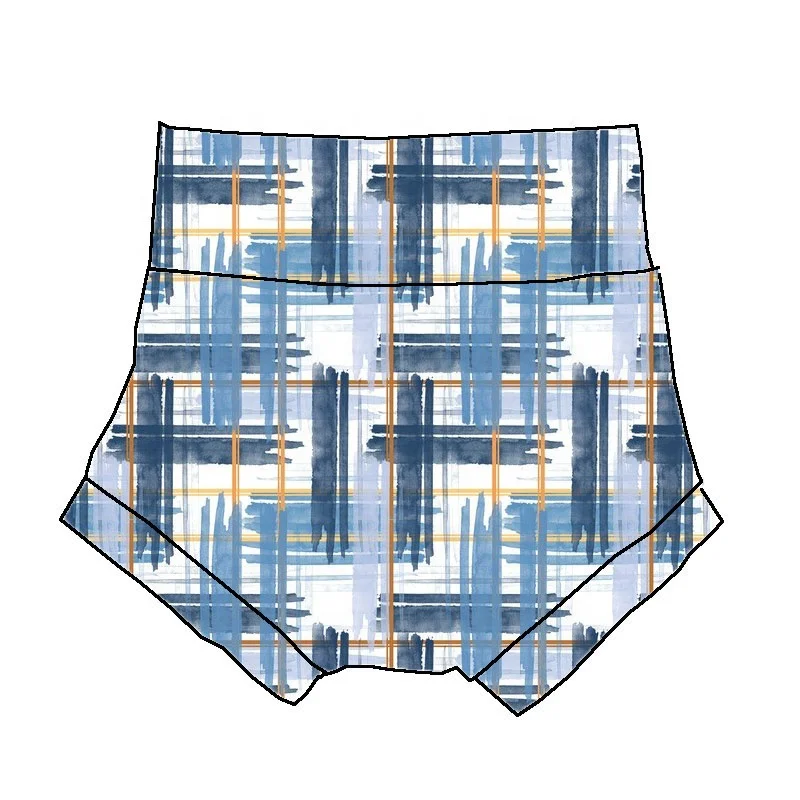 

Wholesale Rose Blue Brush Stripe Plaid Kids Valentines Shorts Baby Girl Shorts Children Western Summer Bummies, Picture