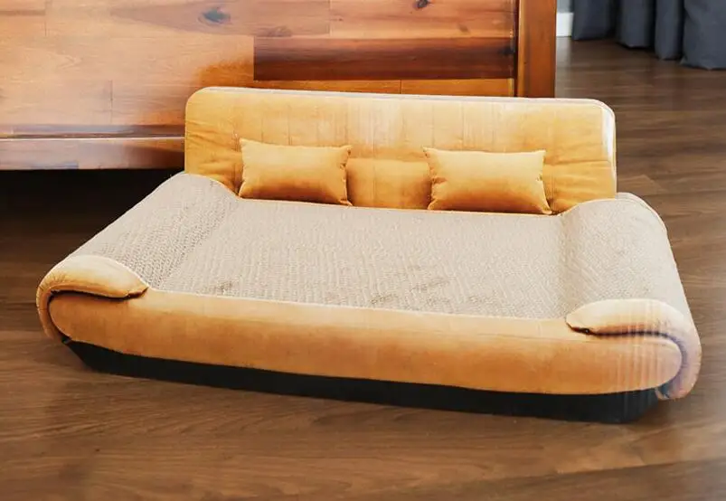 工厂新款瓦楞纸板沙发形猫刮刮玩具