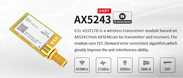 Ebyte E31-433T17D 433MHz 17dBm 2km Long Range Narrow band nb-IoT RF Transceiver Module wireless - ANKUX.COM