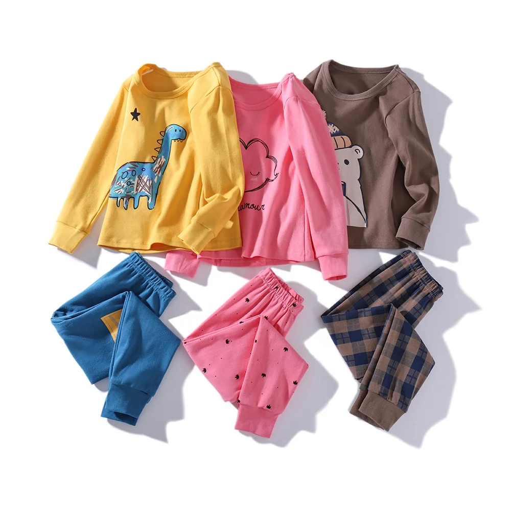

Children Sleep Wear Warm Breath High Level Cotton Good Quality Kids Loungewear Thermal Cartoon Child Pajamas Sets for Boys Girls, Picture