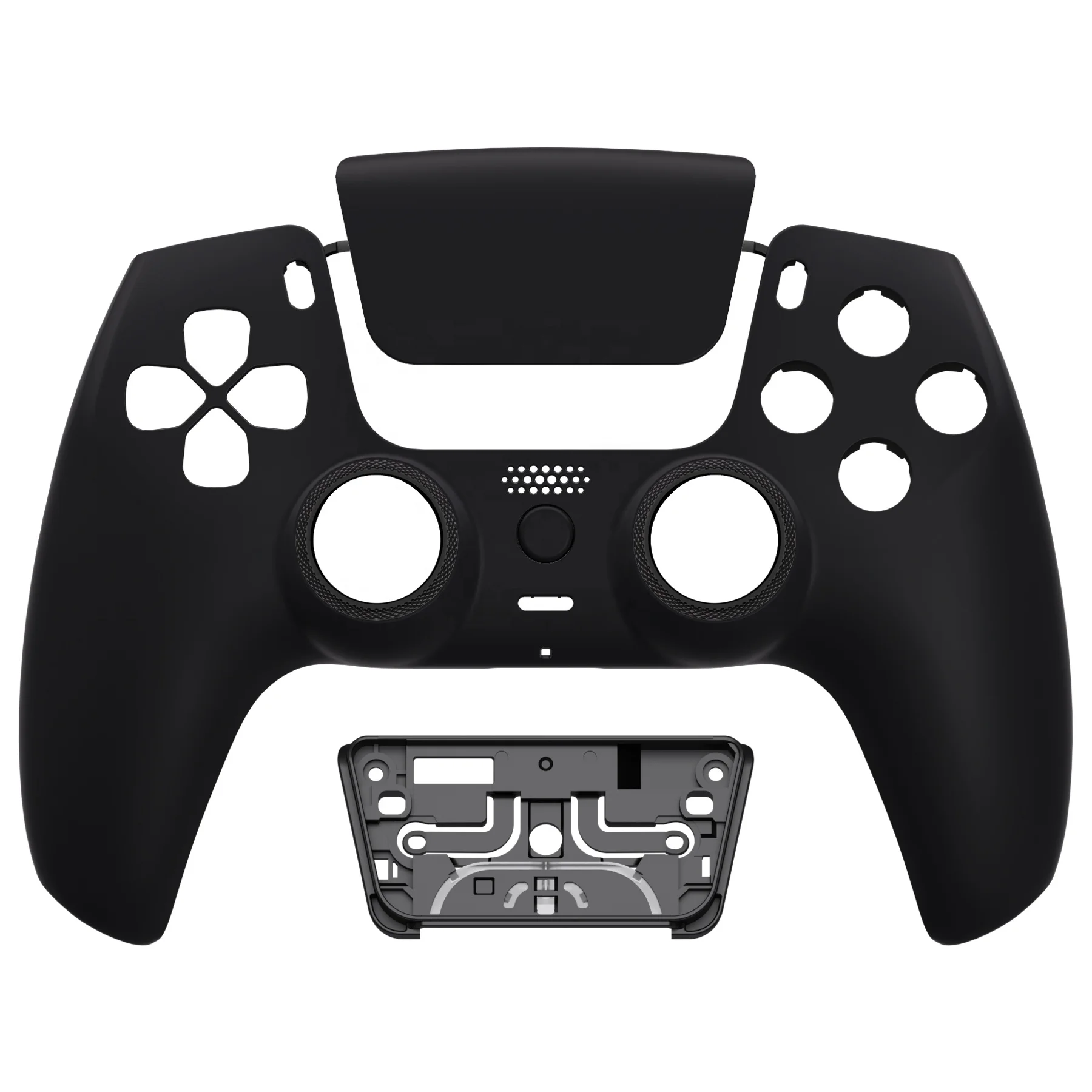 

eXtremeRate Luna Redesigned Custom Soft Touch Black Front Shell Replacement For PS5 Controller Repair Parts Accessories