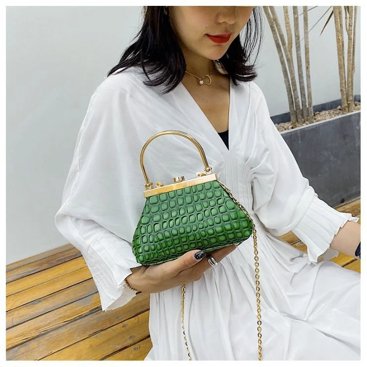 

Vintage New fashion contrast color patent trend deep handbag for woman