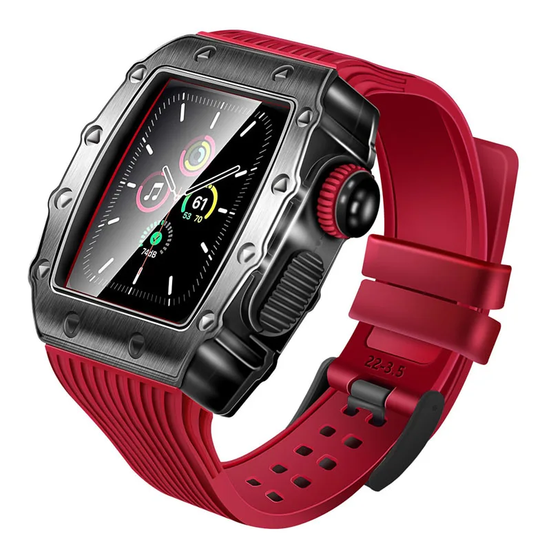 

New Arrivals Smart 44mm replacement Watch Case rubber strap band for iWatch Series 4/5/6/se, Any combination of 4 colors