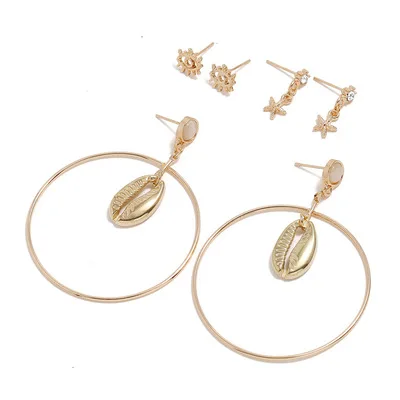 

MYSO New Ins Earring Set Exquisite Earrings For Women Fashion Shell starfish earrings