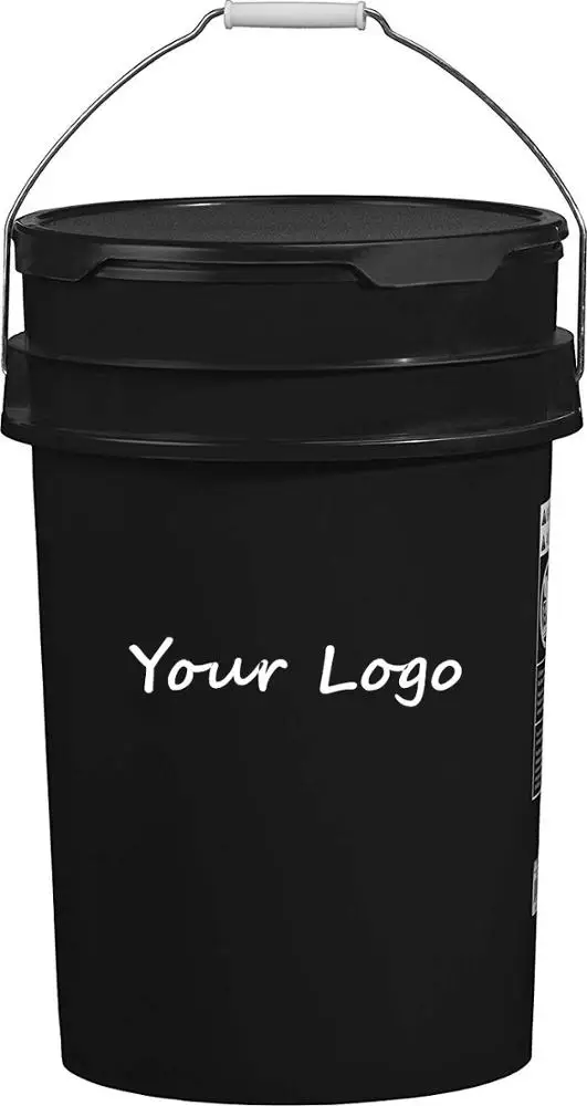 6 Gallon Black Baseball Bucket Baseball Pails Padded Seat Ball Bucket