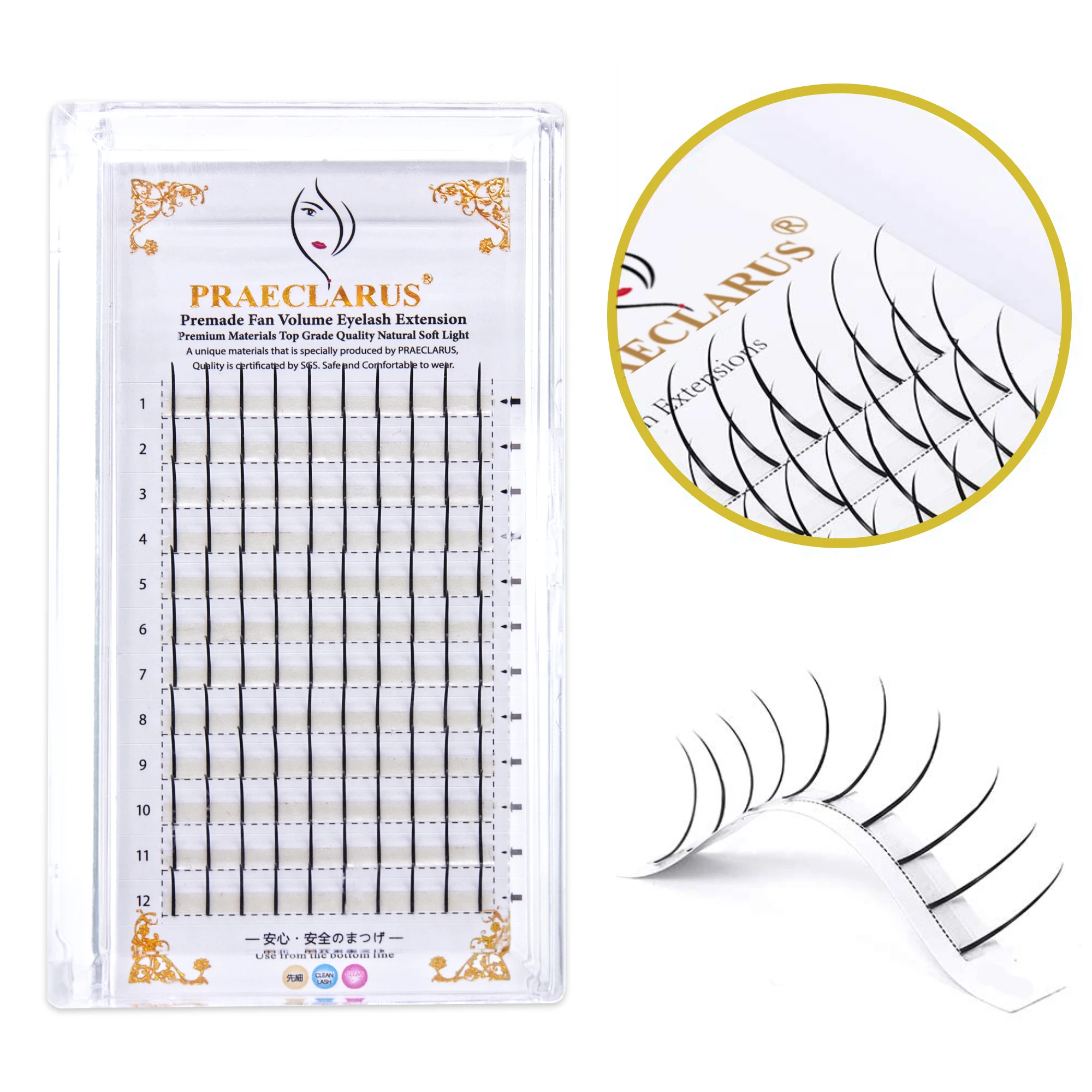 

Ready to ship premade lash spikes 8-14mm B C D DD spike lash extension 0.07 promade lash extension spike