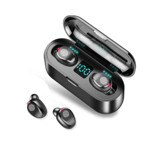 

Tws F9-10 F9 TWS Auriculares inalambricos True Wireless Audifonos Wireless Earbuds with LED Display Power Bank, Black