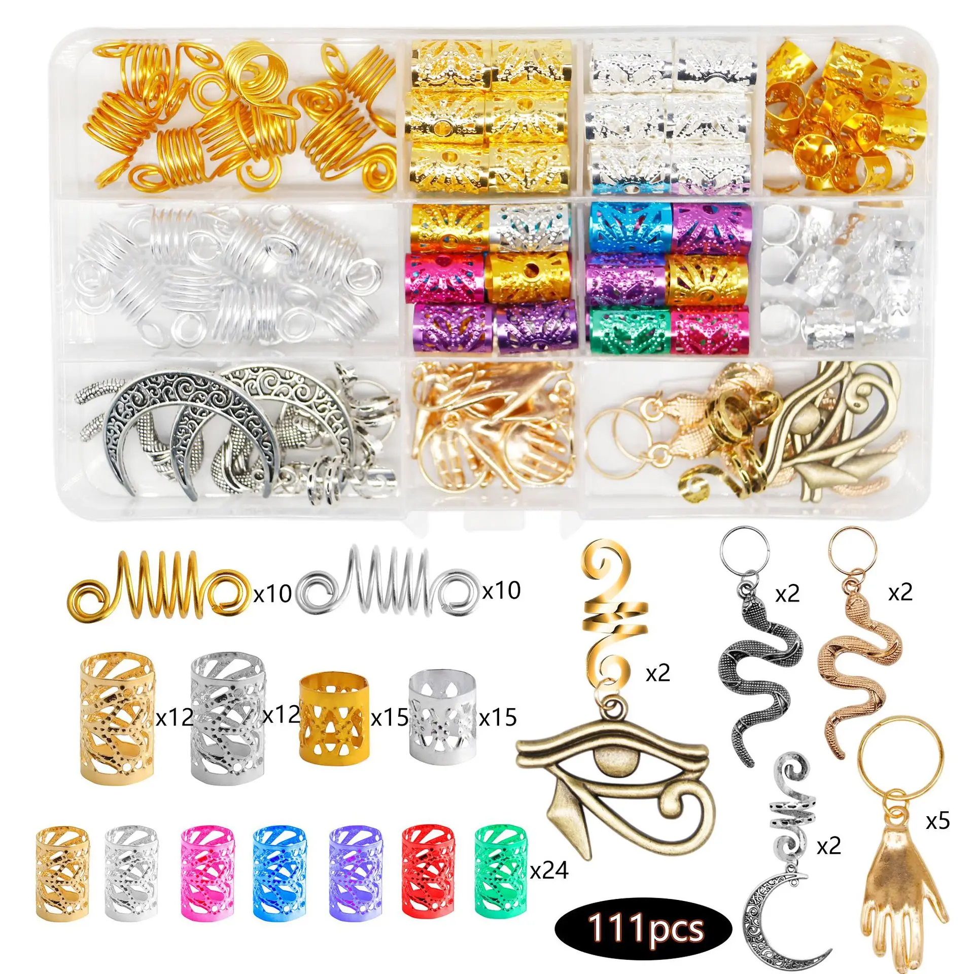 

Hair Gold Loc Dreadlock African Braiding Hair Jewelry For Locs For Braid Accessories Hair Jewelry, Colorful