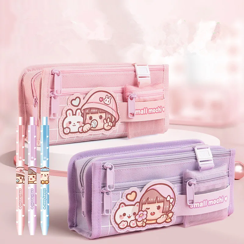 

Large capacity Multi-functional multi-layer storage bag girl pen bag girl pencil case