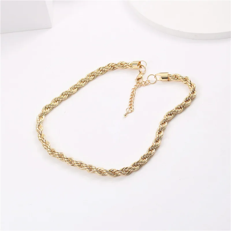 

Fashion Stainless Steel Jewelry Hip-Hop 8MM thick Twist Clavicle Chain Necklace