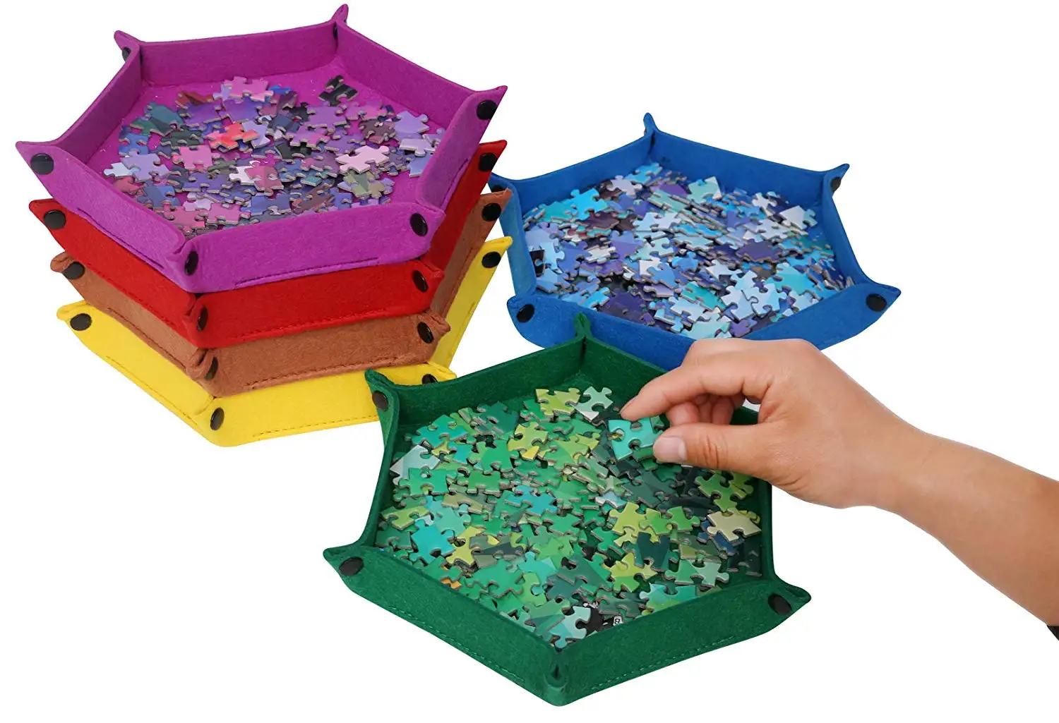 8 Pieces Stackable Large Surface Double Sided Folding Jigsaw Puzzle