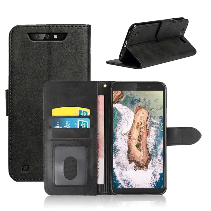 

Customized Leather Wallet Case for Blackview BV5500/BV5500 Pro/BV5500 Plus, Black/red/yellow/brown/dark blue/rose gold