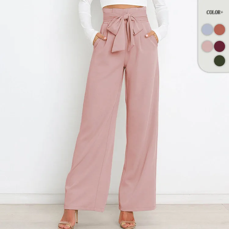 

2022 European And American Women's New Wide Leg Pants Casual Loose High Waist Suit Pants Slim Straight Pants