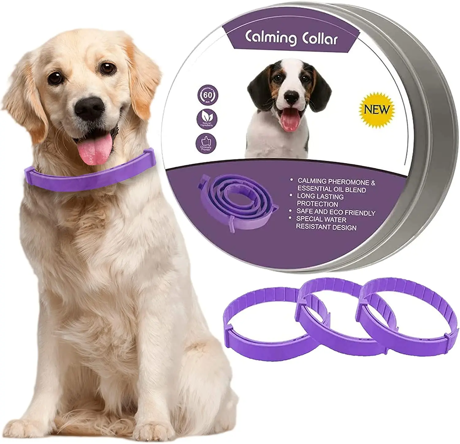 

3pack manufacturer Direct Sales relieve stress 62cm dog Calming Collar