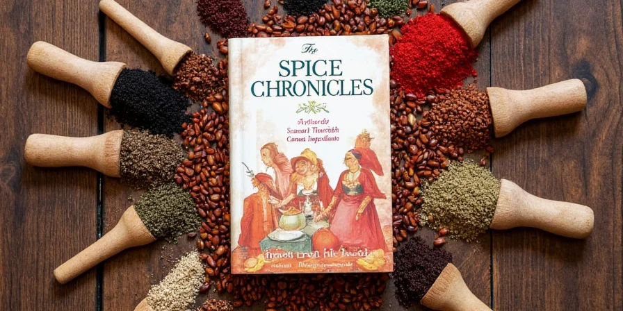 Global spice blends arranged in a colorful circle