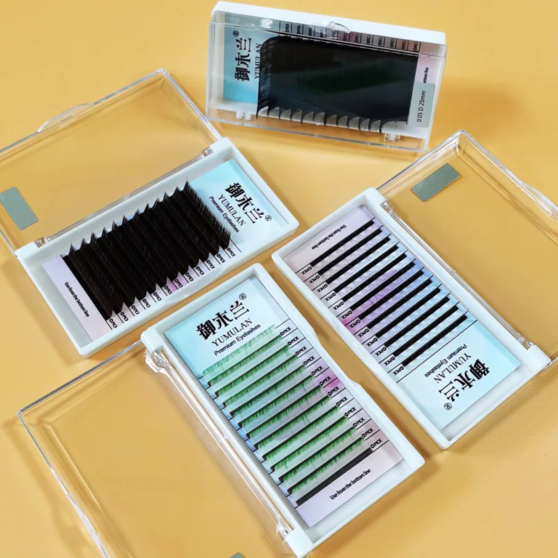

Custom Made Korean Silk Lashes Individual Camellia Eyelash Extension, Mixed color