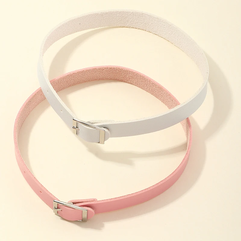 

2Pcs/Set Hip-Pop Sexy PU Choker Necklace Simple Adjustable Jewelry