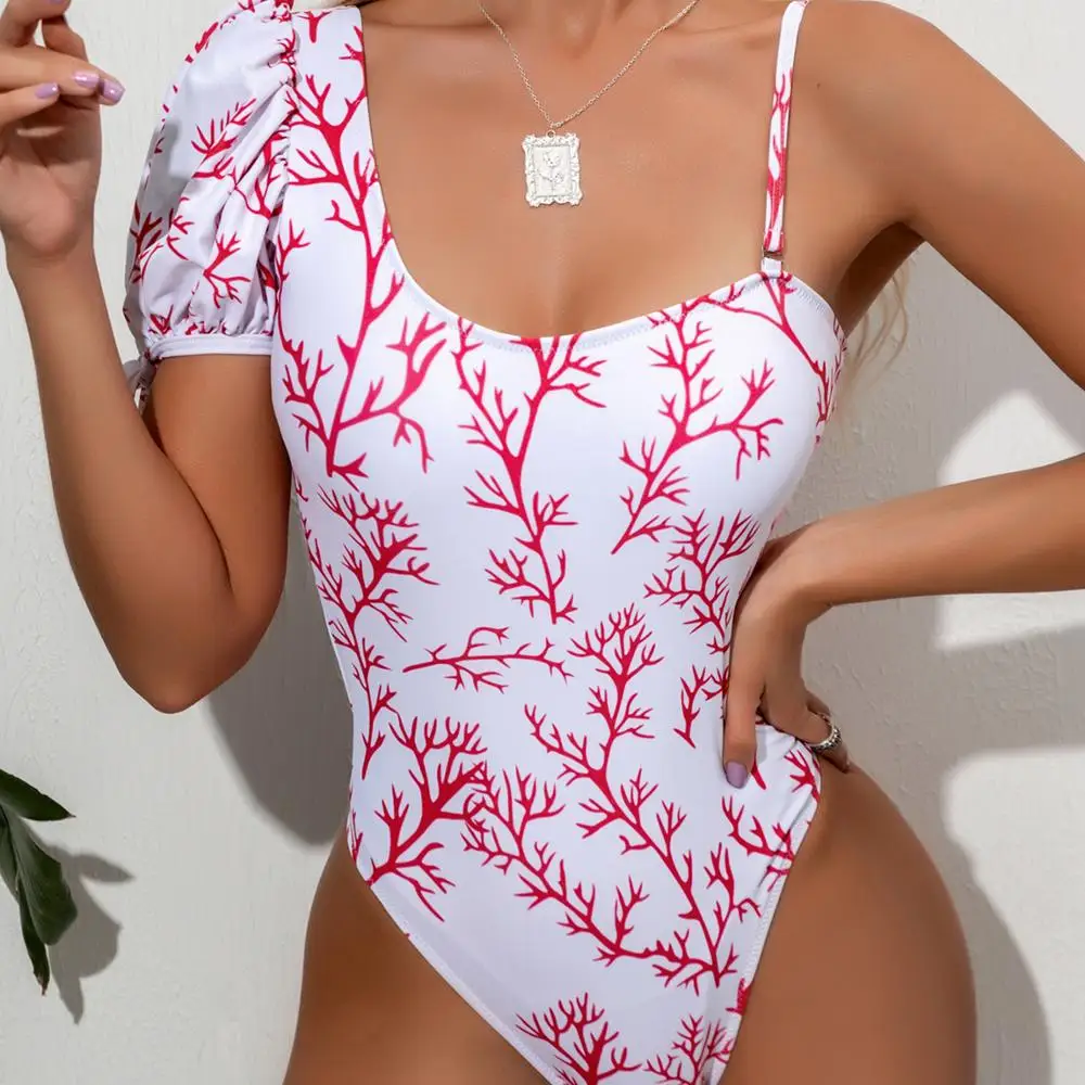 

Summer Fashion One Piece Bathing Suit short Sleeve Swimwear Sexy Bikini, Accept customized