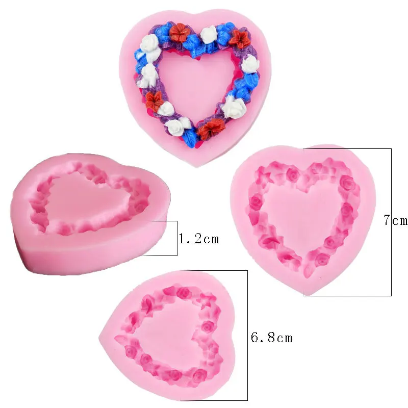 

DIY Baking Tools Love Wreath Shape Lace Fondant Cake Chocolate Clay Plaster Silicone Mold for Baking Pastry Accessories Supplies
