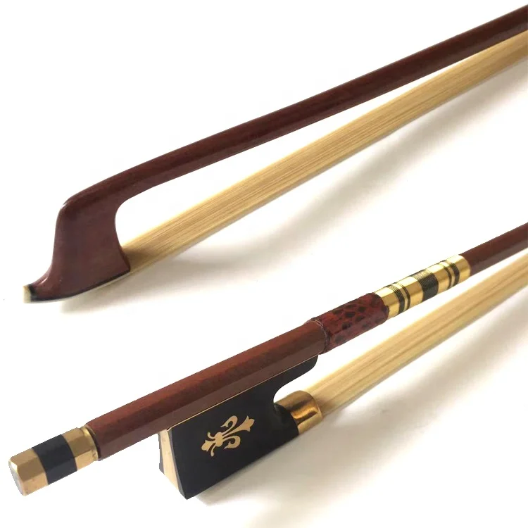 

High Quality Violin Parts Round bow Brazilwood Violin Bow, Wood color