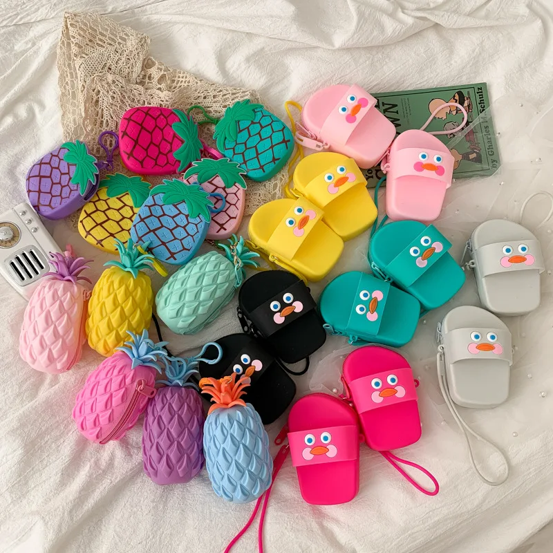 

wholesale new cartoon children kids mini cute small silicone wallet money key penny coin handbag boy hand purse bags for girls, As picture see