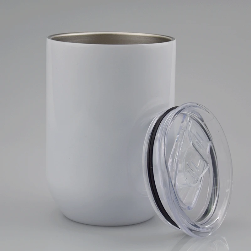 

USA Local Warehouse 12oz Straight Wine Sublimation Tumbler Double Wall Stainless Steel Vacuum Insulated Sublimation Wine Tumbler, White