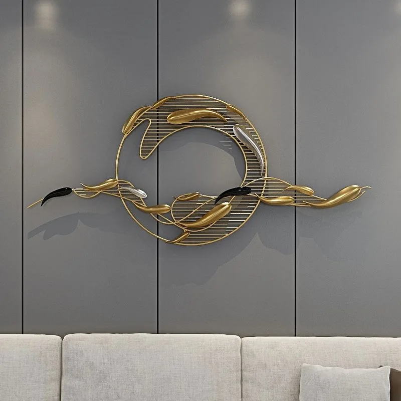 150*56cm Generous Novel Design Light Luxury Wall Hanging Art Iron Decor Gold Metal Wall Art Home Decor