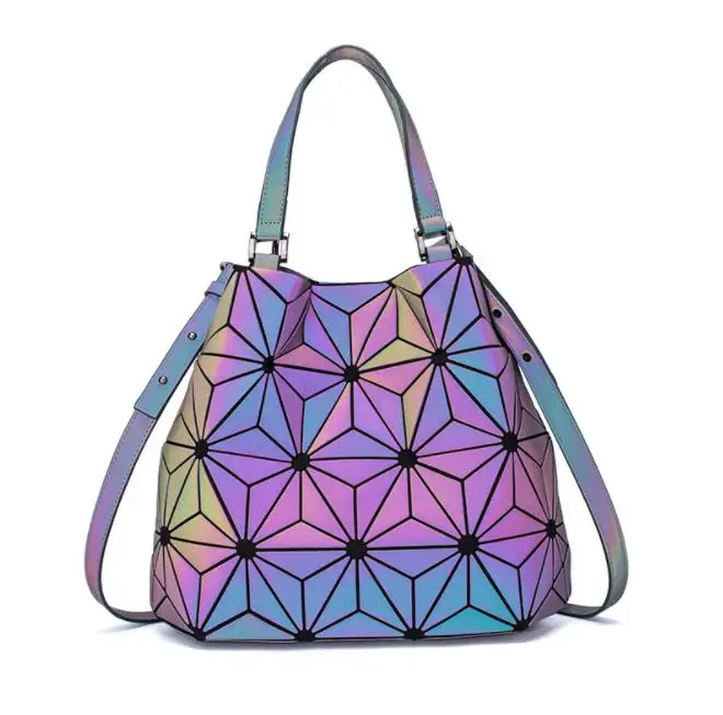 

Luminous bag Women Geometry Diamond Tote Shoulder Bags Girls Flap Handbag Fashion Geometric Casual Clutch Messenger Bag Brand