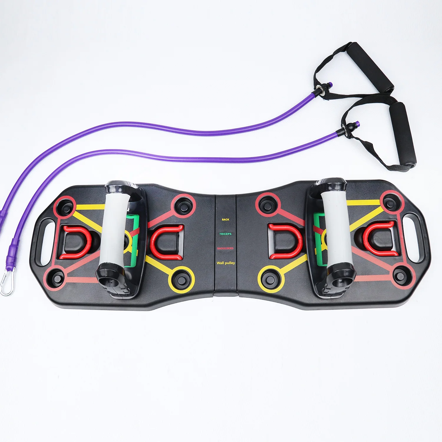 

2020 New Design Portable and Foldable 10 in 1 Push Up Board With Resistance Band, Black color or customized color