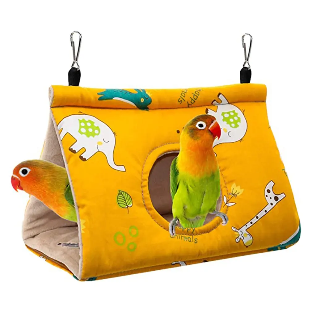 

Fashion Plush Bird Hanging Cave Cage Parrot Nest Hammock Hanging Cage Warm Winter Birds Cage Bed Toys Hamster House, Customized color