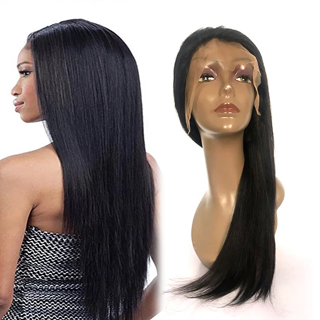 

2021 Cheap factory price natural wigs wholesale vendor, cuticle aligned human hair Brazilian straight hair lace front wig