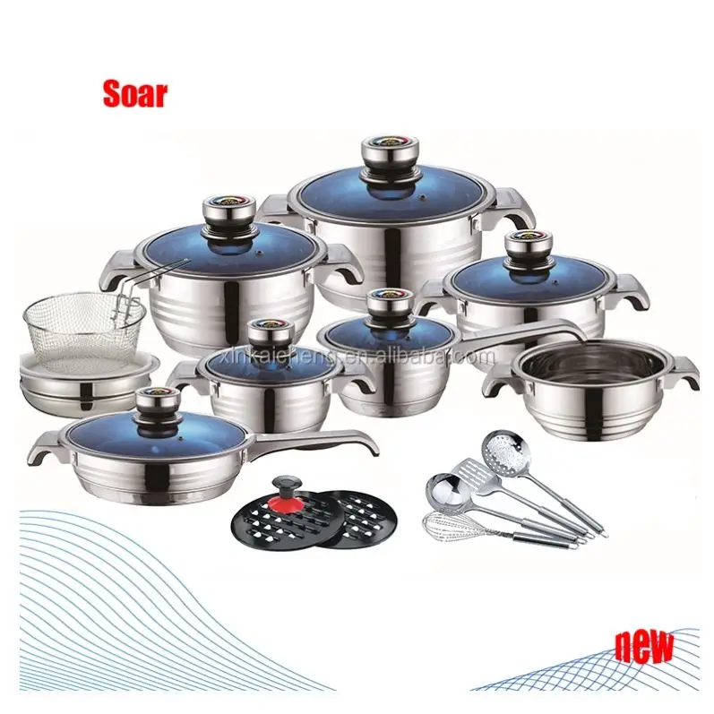 

High quality 24 pcs non-stick stainless steel induction cooking pots set cookware sets, Normal stainless steel