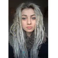 

[HoHo Dreads] Factory Direct european grey color dreadlocks human hair extensions brazilian hair